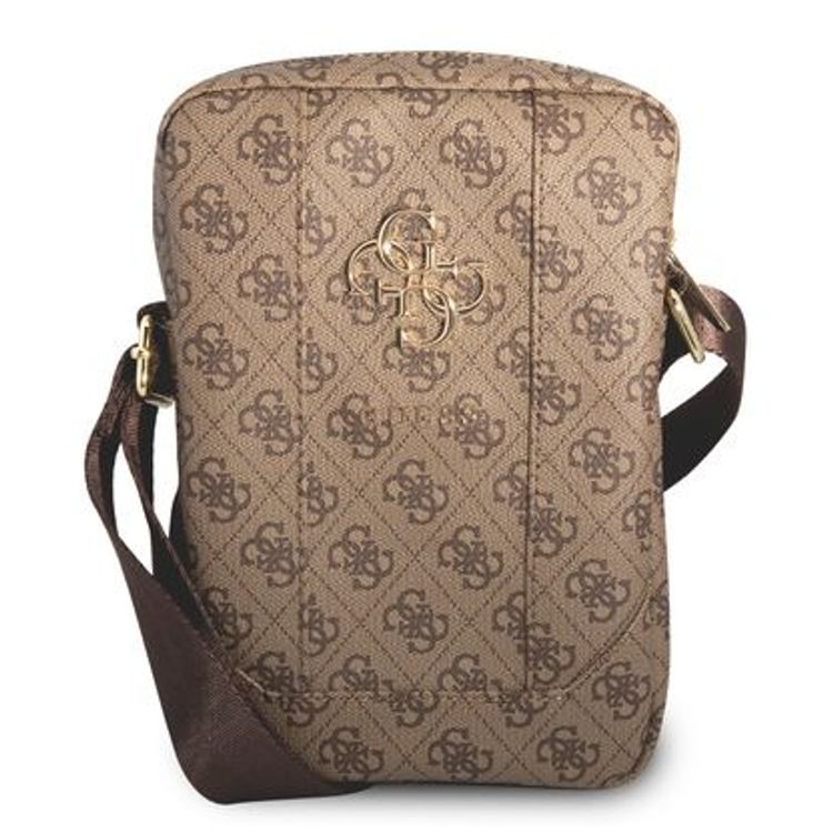 Guess 4G PU Tablet Bag with Big Metal Logo, Designed for 10" Notebook  - Brown