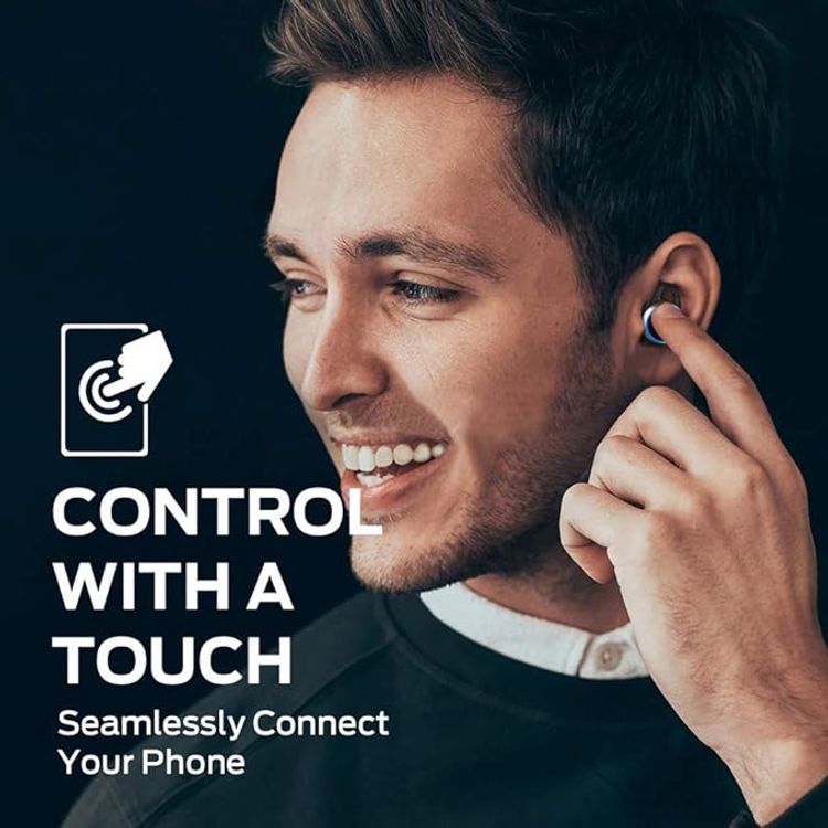 Monster Clarity 101 AirLinks Wireless Earbuds, Bluetooth Version 5.0, Type-C Charging Port, 360° Rotatable Charging Case, Touch Control, 60 Hours Battery Life - Black